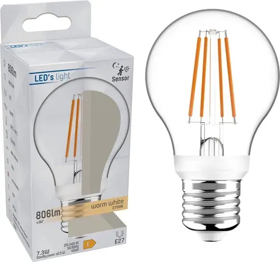 LED's light by Shada Sensor LED Lamp E27 met bewegingssensor en daglichtsensor