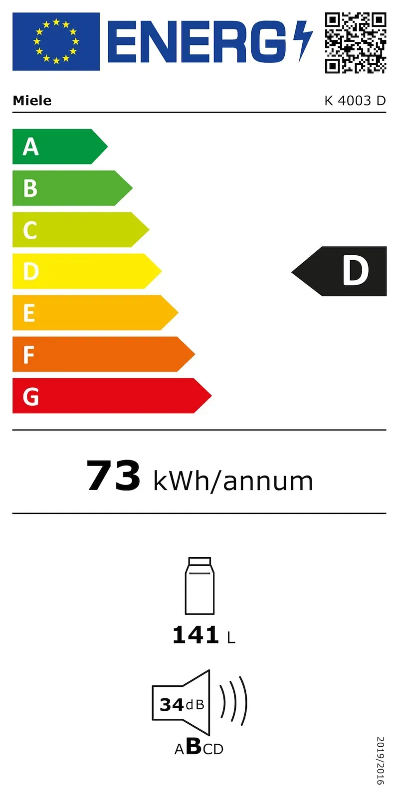 Miele Vrijstaande koelkast K 4003 D wit